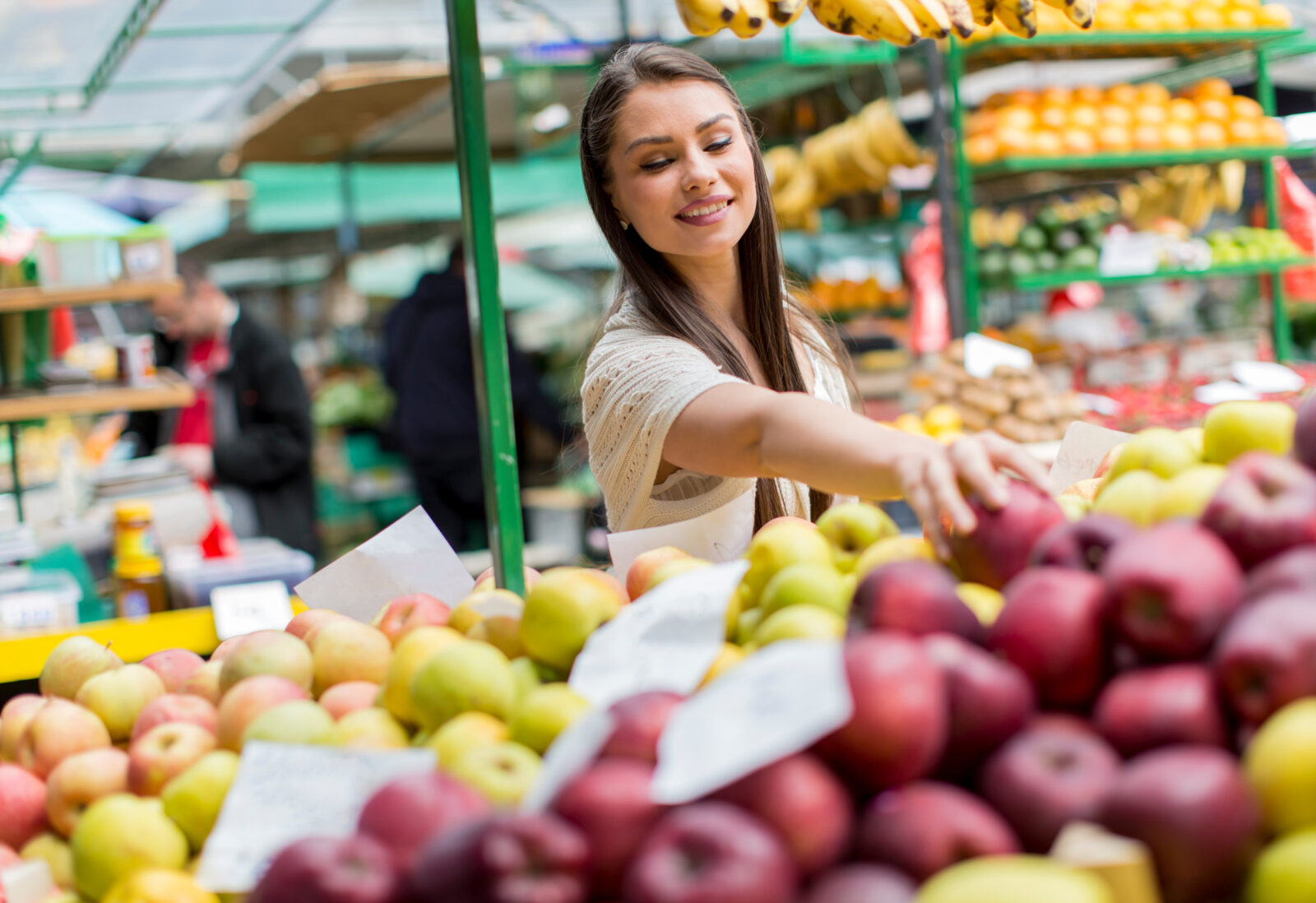 Young woman on the market